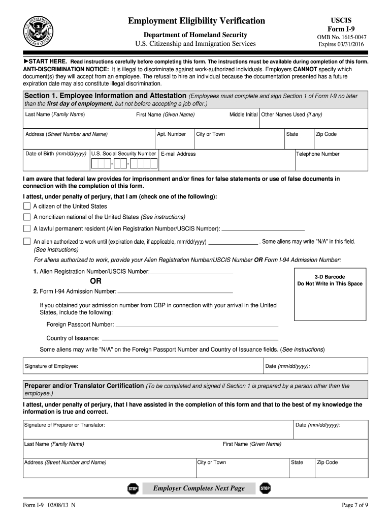 Form I-9 2021 Printable PDF