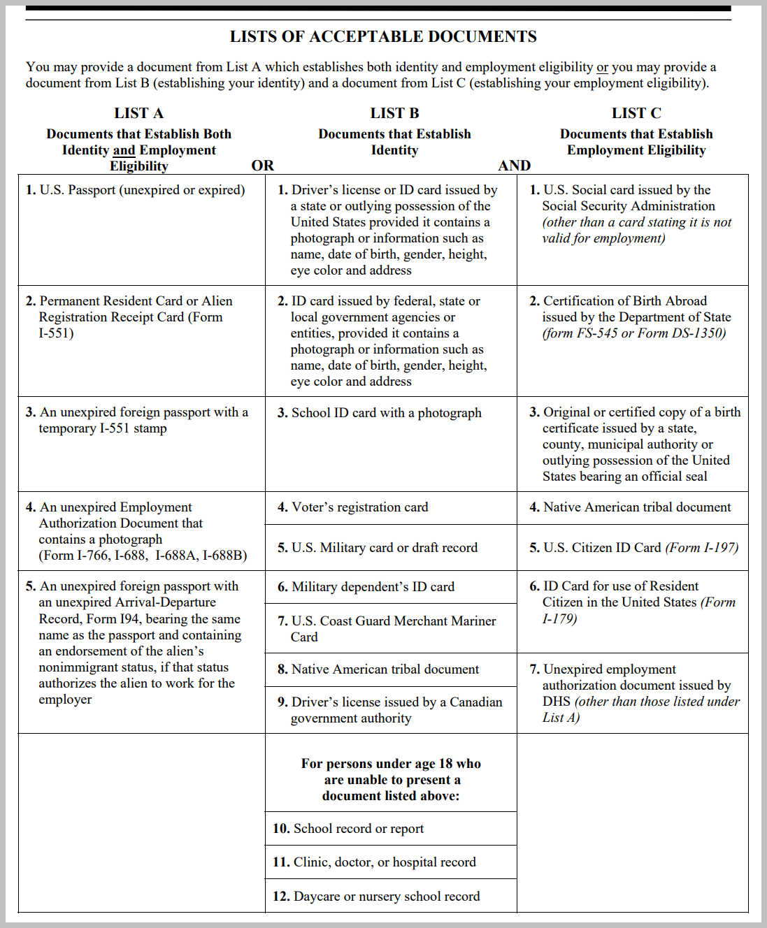 I9 Requirements I9 Form 2024