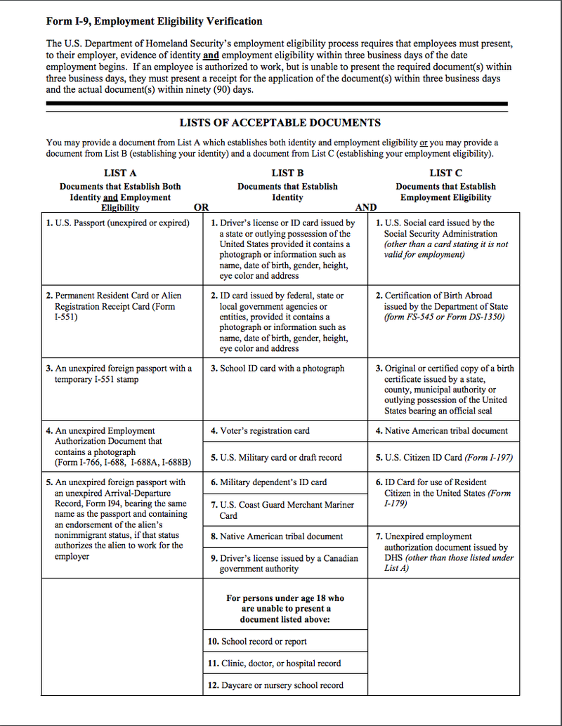 I9 Requirements 