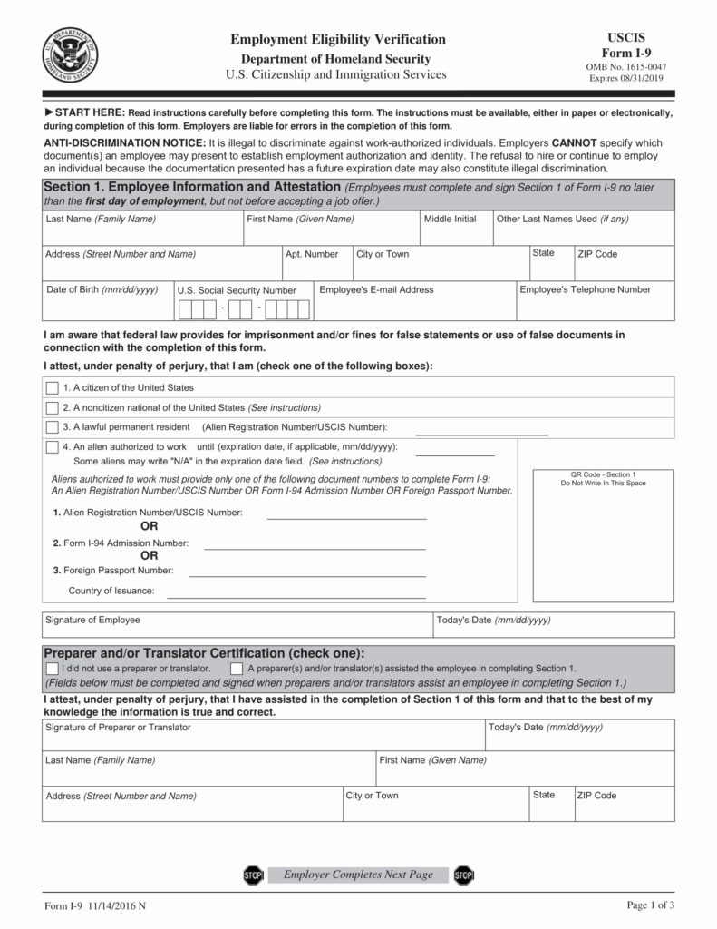 IRS I9 Form I9 Form 2024