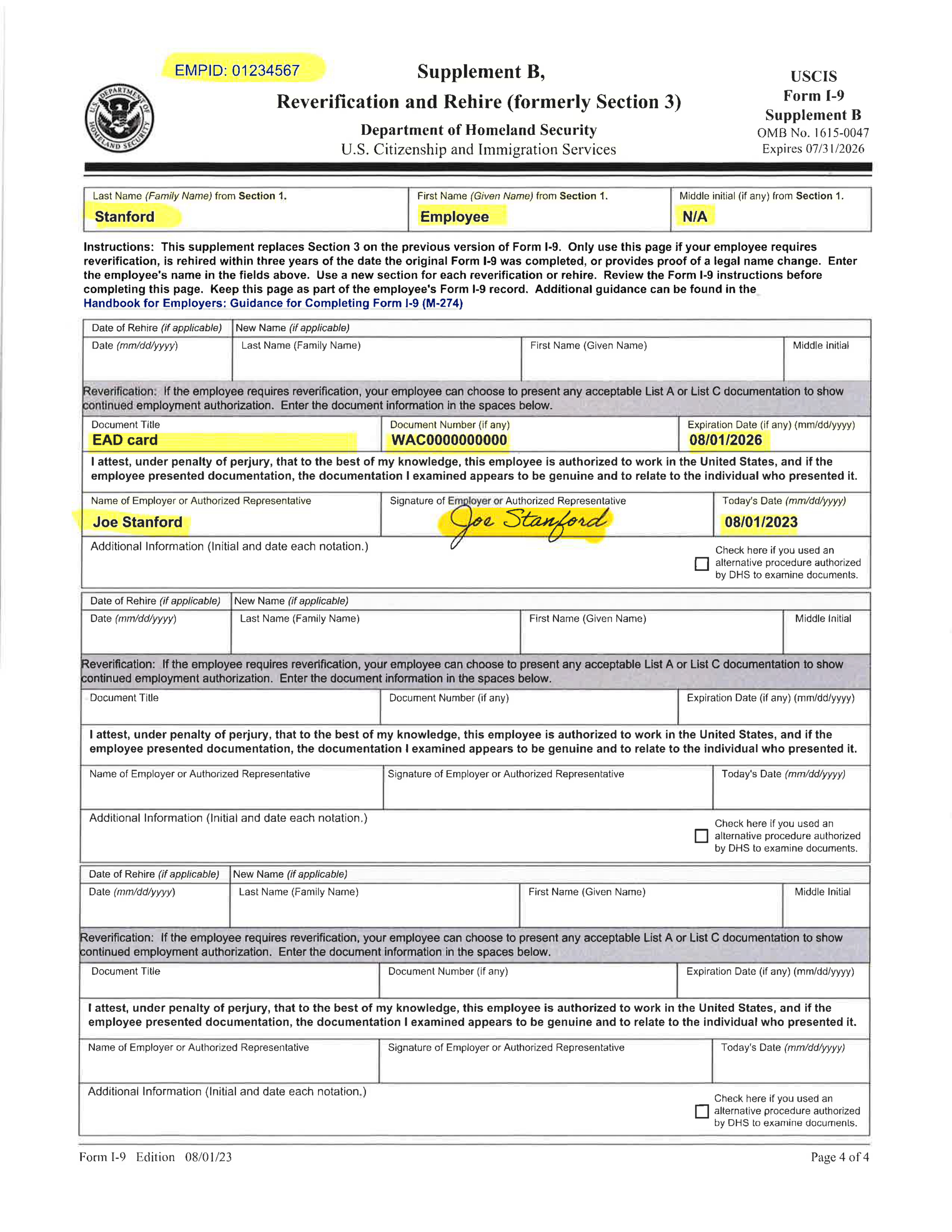 Examples Of Updated Form I-9 within Current I-9 Form