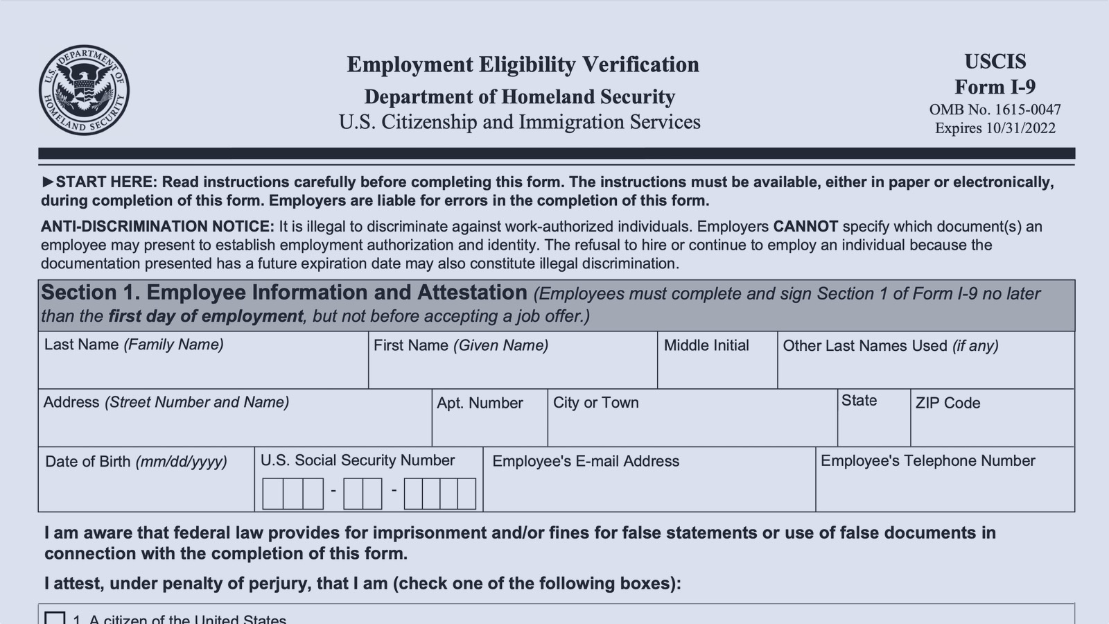 Form I-9 Employment Verification With Mergers &amp;amp; Acquisitions with regard to Federal I-9 Form