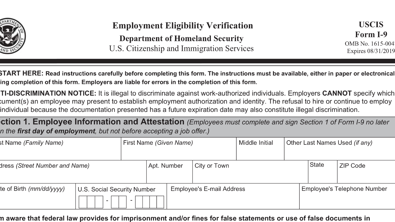 New Version Of Federal Form I-9 Is Now Mandatory - Immigration And in Federal I-9 Form