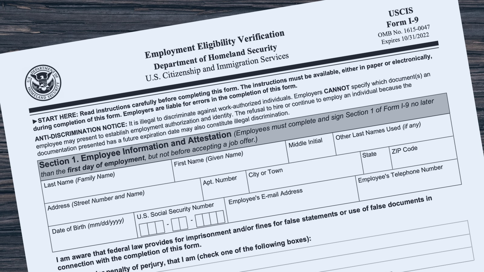 Updates To Form I-9, Employment Eligibility Verification | Berardi for Federal I-9 Form